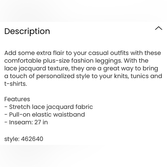 NWT 2X Petite Penningtons Lace Jacquard Black and Gray Leggings - Picture 7 of 9